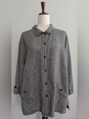 Hot Cotton by Marc Ware Women’s Lightweight Linen Cotton Jacket Gray XL